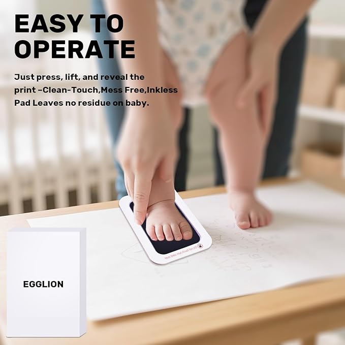 2-Pack Inkless Baby Hand and Footprint Kit with Mess-Free Ink Pad – Baby Safe Ink Pad for Hand, Foot & Paw Prints – Newborn Footprint & Paw Print Kit for Dogs and Cats – 8 Keepsake Art Cards