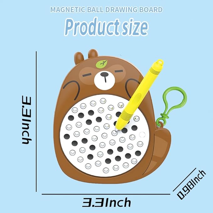 1PCS Sea Otter Magnetic Drawing Board for Kids & Toddlers with Beads and Magnet Stylus Pen - Magnetic Travel Toy for Airplane & Car Ride Activities for Kids