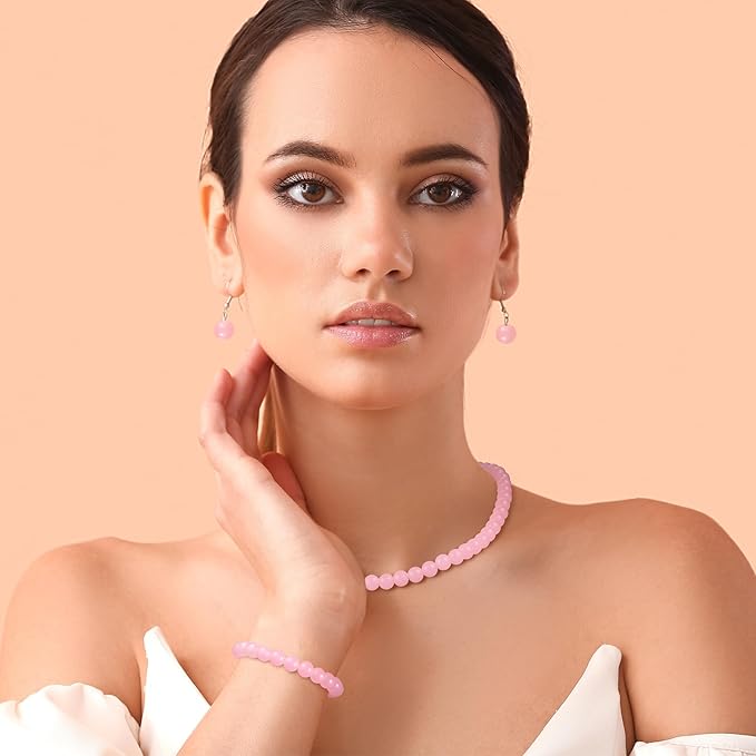 Funtopia 8mm Glass Beads Bracelet Making Kit, 1540pcs 70 Colors Crystal Beads for Jewelry Making, Round Glass Beads for Bracelets and DIY Crafts, Solid and Crackle Colors