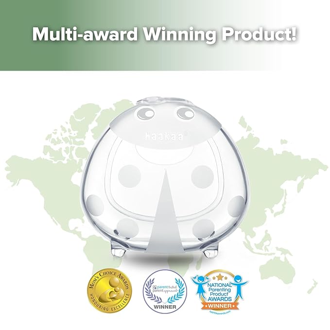 haakaa Ladybug Silicone Breast Milk Collector - Breast Shells Nursing Cup for Breastfeeding, Protect Sore Nipples, Extra-Soft and Reusable, 2.5oz/75ml, 1PC