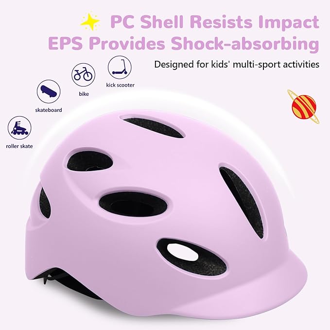 Kids/Youth Bike Helmet for Boys Girls and Teens, Adjustable and Multi-Sport for Bicycle, Kick Scooter, Skateboard, Roller/Inline Skate