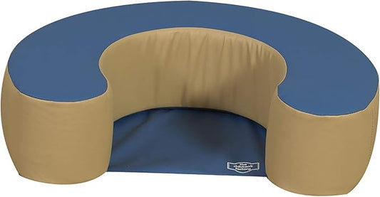 Children's Factory Woodland Sit Me Up, Foam Newborn Lounger, Indoor Soft Play Floor Pillow, Infant Support Seat, Preschool/Daycare Use, Blue/Tan