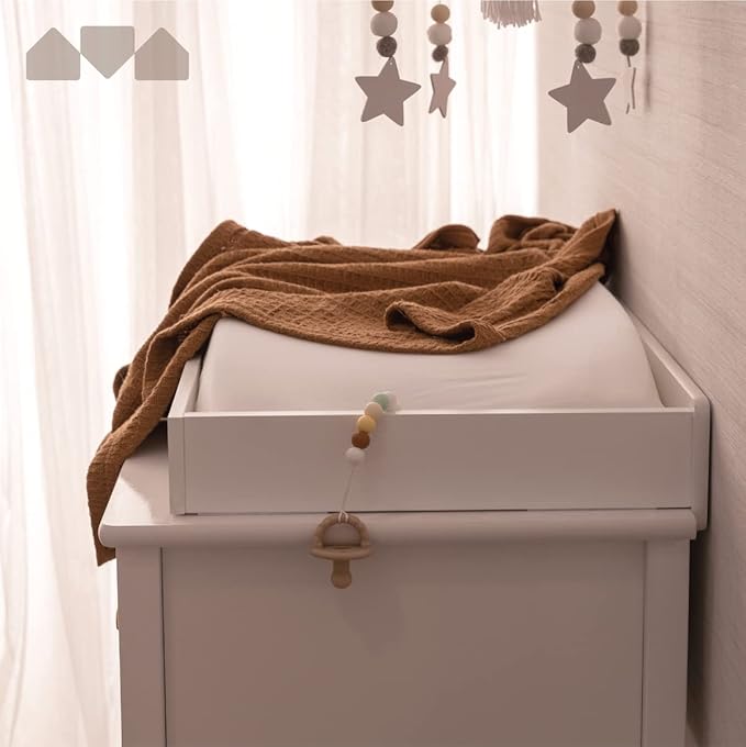 Milliard Nursery Dresser and Baby Changing Table with Storage & Removable Diaper Changing Top, White Modern Diaper Changing Station, Includes Spacious Drawer and Shelves, 18.5 x 35.5 x 40 inches