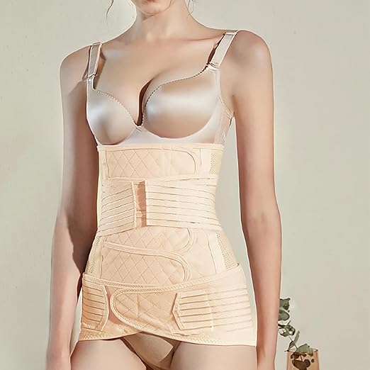 Postpartum Belly Support Recovery Belly/Waist/Pelvis Belt Shapewear Slimming Girdle, Beige for Posture Correction (X-Large)