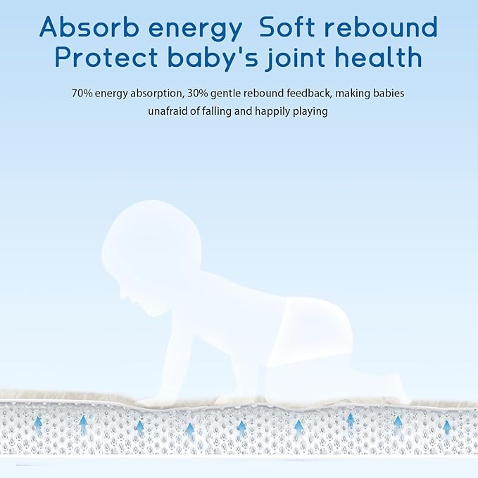 Baby Play Mat for Floor Tummy Time Nursery Rug Muscle Area Rug Playroom Tatami 50 * 50" Memory Foam 1.3" Thick Crawling Mat For Babies,Toddlers, Infants, Kids(Pink)