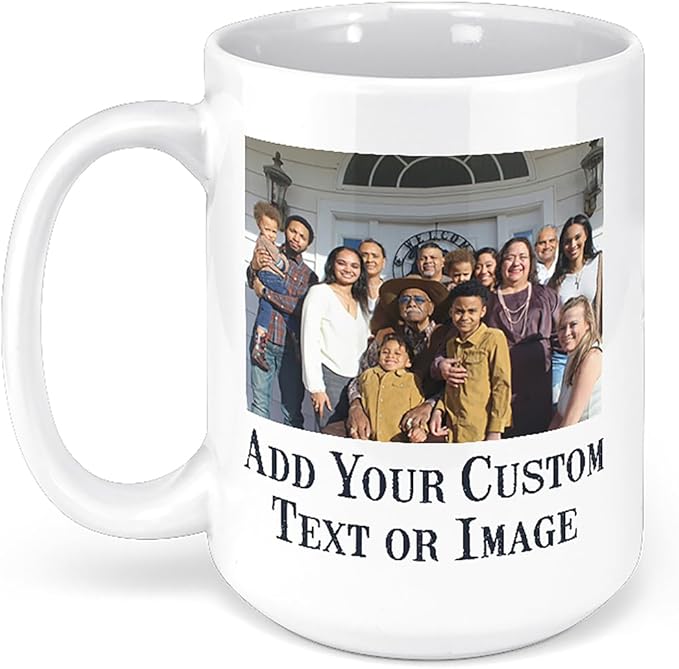 Personalized Mother's Day Coffee Mug, Custom Mum Photo Text 15 Oz Ceramic Mug, Customized Father's Day Gift Idea Picture Name Cup, Taza Cafe Personalizadas Fotos, Cute Gifts Mom Dad, White