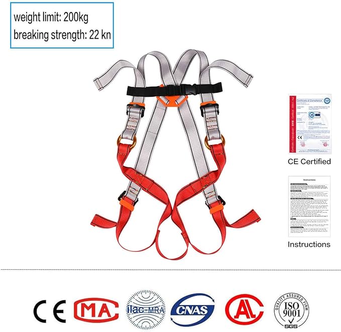 Kids Climbing Belt, Youth Full Body Safety Belt for Outdoor Expanding Training Caving, Zipline Belt Rappelling Equip