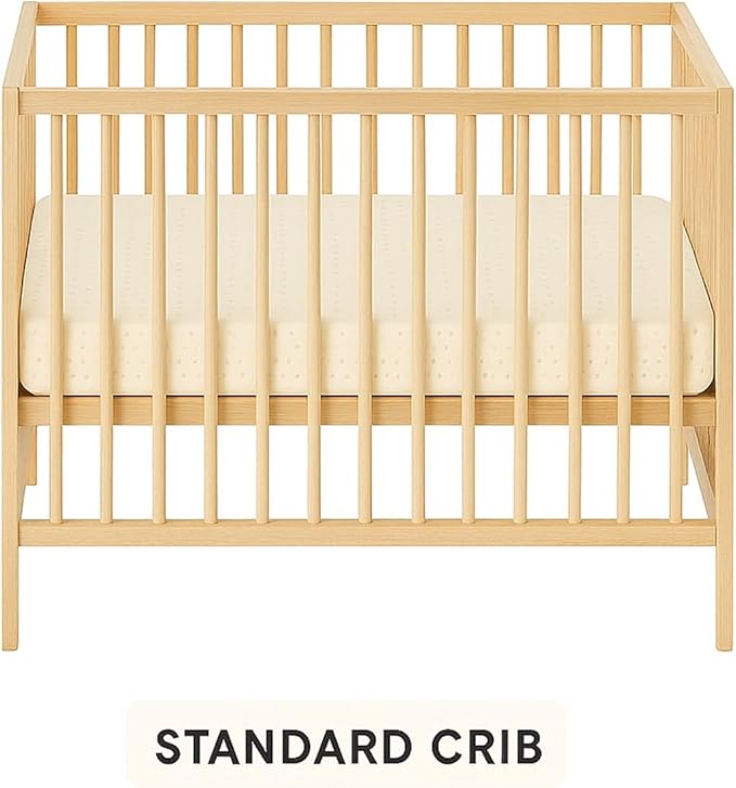 Organic Cotton Crib Mattress Protector - Water Resistant Flat Sheet Liner Pad, Skin Friendly, Chemical-Free Pure Cotton [GOTS-Certified] for Standard (52"x28") - Made in USA