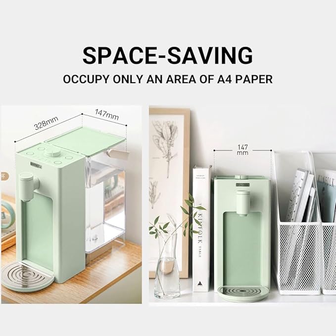 BUYDEEM S9013 Instant Hot Water Dispenser, Countertop Water Boiler & Warmer for Tea, Coffee and Baby Formula, Adjustable 8 Temperatures & 5 Water Outputs, 3L Water Tank(102oz), Green