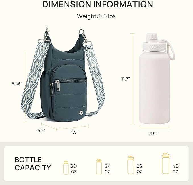 Telena Water Bottle Holder with Strap RFID Crossbody Bags for Women for Walking, Hiking, Cycling