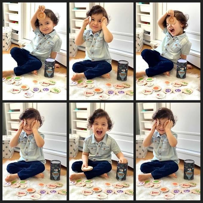 bee smart Wooden Memory Game - Matching Memory Game for Kids 3 and Up, 16Pcs | Educational Toy for Preschool Toddlers Board Games (Fruits)