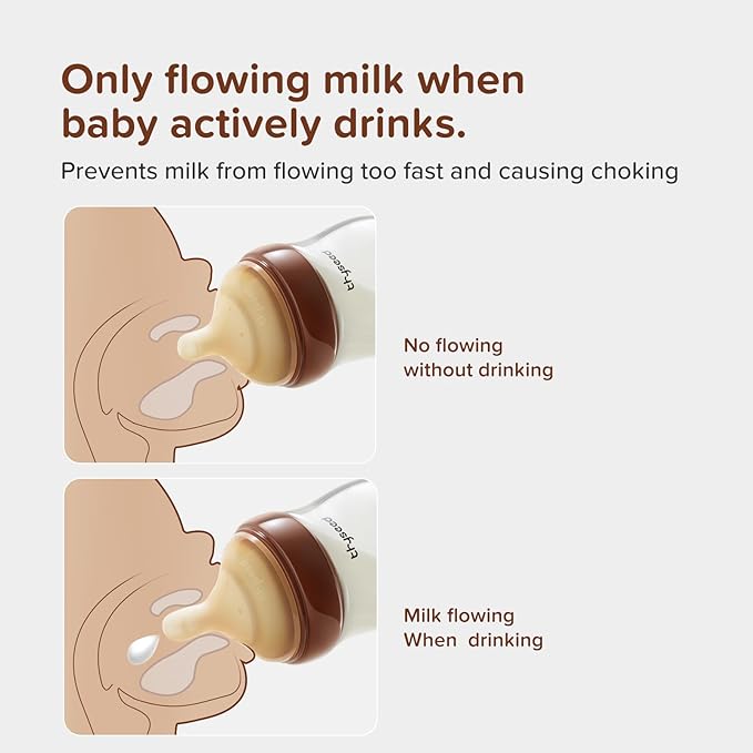 Thyseed Glass Natural Anti-Colic Baby Bottles | Newborn Breast Like Nursing Bottle for Breastfed Babies with Nipple (2+ Months) 8 Ounce, 1pack