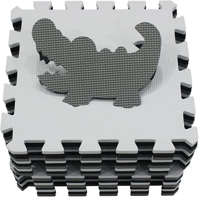 qqpp EVA 18 Tiles Baby Play Mat for Playing, Interlocking Foam Floor Mats for Tummy Time & Crawling, Flooring Tiles with Animals Puzzle for Kids. QP-51(ADL) b18N