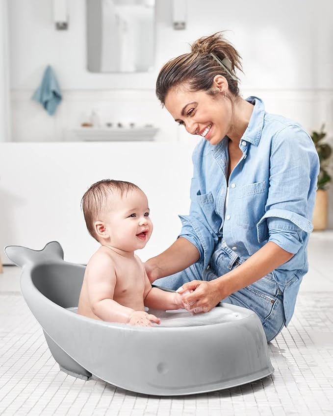Skip Hop Infant Bath Tub 3-Stage Grow With Baby Smart Sling MOBY Bathtub Grey Age 0+