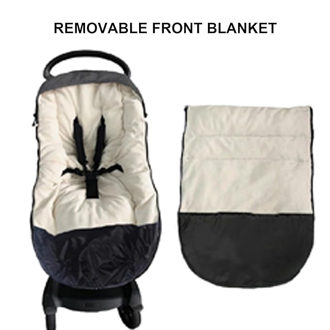 Funlife Anti-Kick Waterproof High Performance Winter Stroller Footmuff Fits All Travel Gear,Front Piece Height Adjustable and Removable,M6-4T