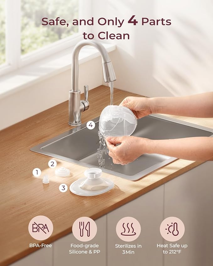 Momcozy M5 Lite Hands-Free Wearable Breast Pump, DoubleFit Flange for Baby-Like Comfort, 3 Modes & 9 Suction Levels, No Flange Insert or Hard Carry Case, 24mm, 2-Pack, Cozy Red