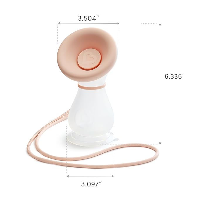 Munchkin Manual Breast Pump for Breastmilk, Food Grade Silicone, BPA Free, 4 Ounce - Portable Breastfeeding Essential for Expressing Milk at Home, Work, and On The Go, Clear/Pink