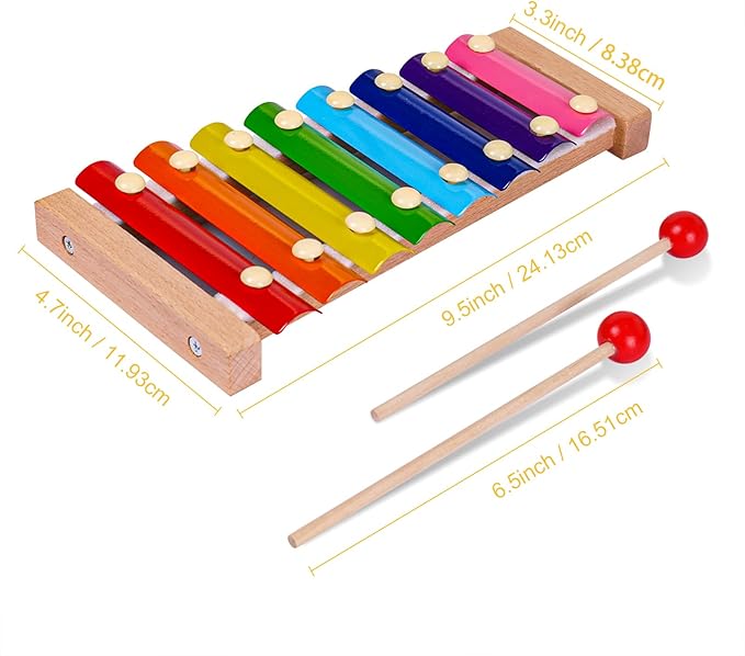 Xylophone for Toddlers 1-3 Kids Musical Instruments for Toddlers 1-3 Baby Kids Wooden Toy Toddler Xylophone for Babies 6 Months and Up Wooden Kid's Preschool Musical Instruments