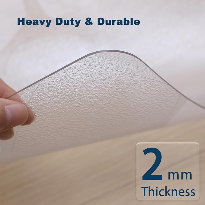 Clear Pebble Patterned Refrigerator Mat, 2mm PVC Anti-Slip Floor Protector, Scratch & Moisture Resistant, Floor Protection for Under Refrigerator (36x36 inch)