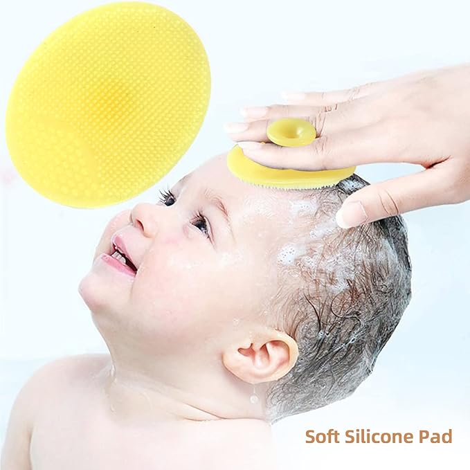 Baby Hair Brush and Comb Set (4-Piece) for Newborn - Wooden Baby Hairbrush Set，A Beechwood Brush, Baby Airbag Brush, Beech Handle Brush, and Prevent Cradle Cap Silicone Brush - Ideal Registry Gift