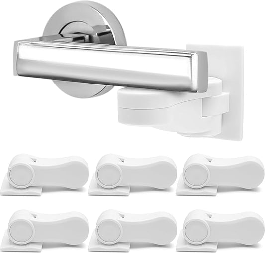 6P Child-Proof Door Lock Coolrunner Baby Proofing Door Handle Locks, Child Proof Door Lever Lock with Strong Adhesive for Protecting Kids and Toddler
