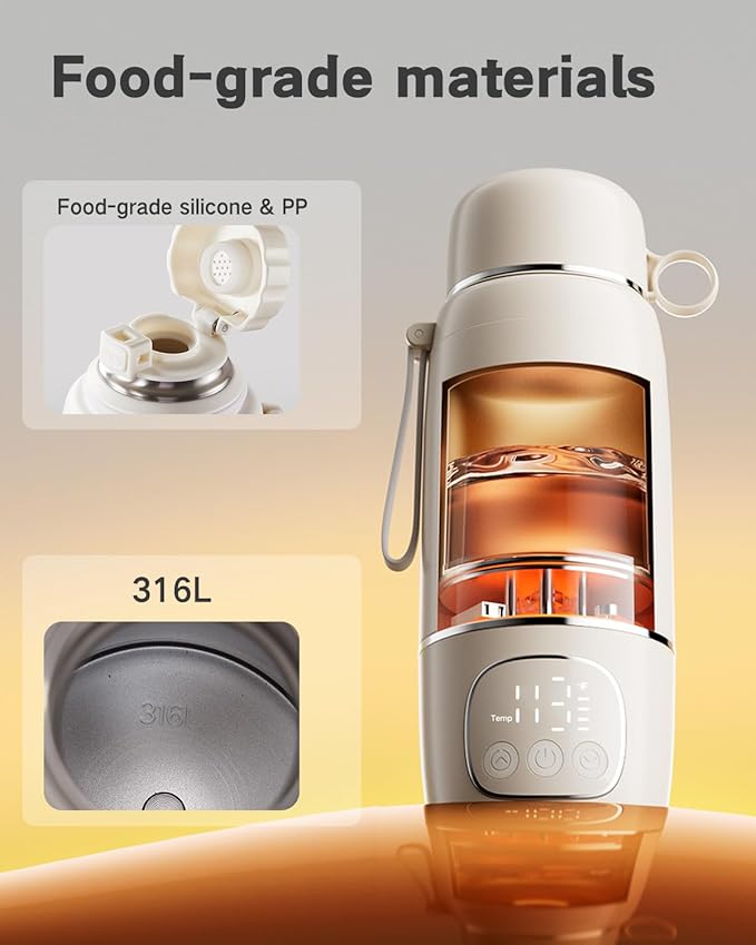 Portable Bottle Warmer for Travel - Fast Heating Breast Milk & Formula Warmer with 16,000mAh Battery, 17oz Milk Warmer for Baby on The Go,Baby Bottle Warmer for Car, Airplane（Puppy）