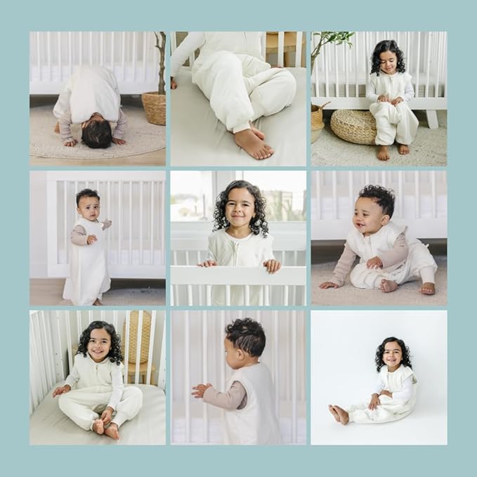 Tealbee DREAMSUIT: Toddler Sleep Sack with Feet 12-18 months, 18-24 months - 1.2 TOG All Season Baby Wearable Blanket for Walkers - Rayon made from Bamboo, Organic Cotton Sleeping Bag - Undyed