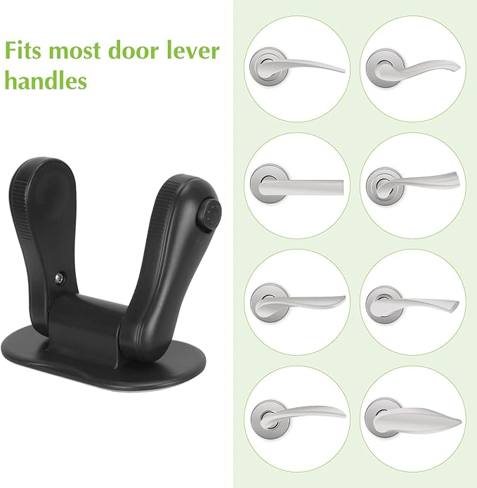 Child Proof Door Lever Lock, 4 Pack Door Locks for Kids Safety, Door Knob Child Proof, Baby Proofing, 3M Adhesive, Door Handle Child Proof, Baby Safety Locks for Toddlers (Black)