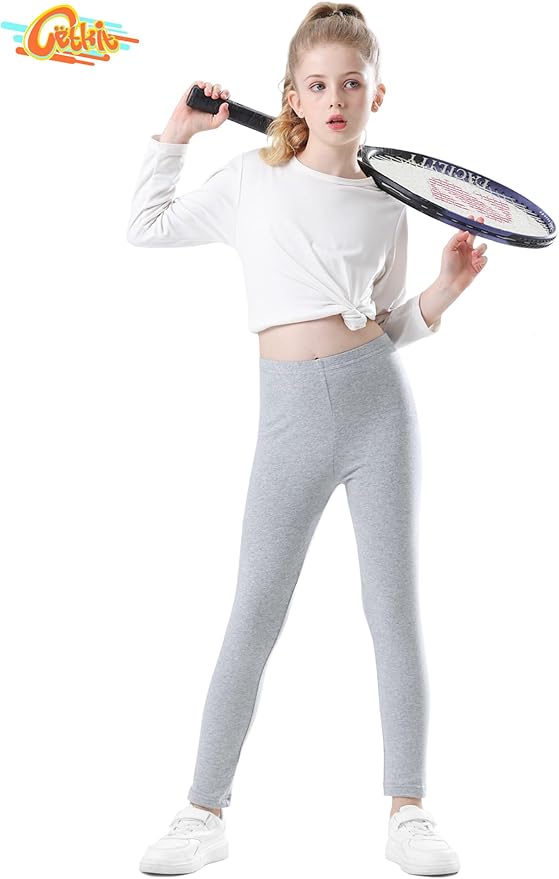 Girls Leggings Cotton Leggings for Toddler Footless Girls Pants Stretchy Baby Girl's Pants Infant Basic Leggings Size 6M -14Y