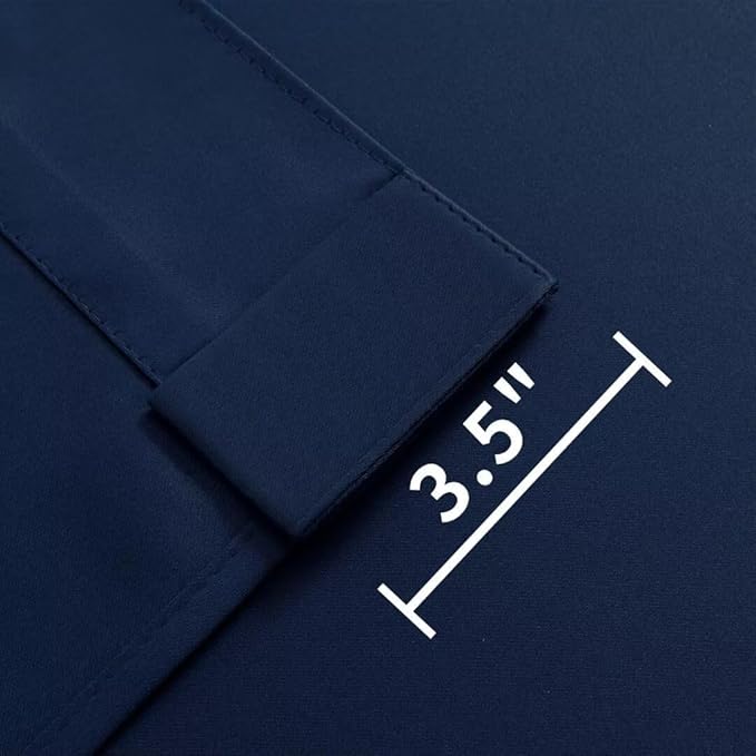 Joydeco 72 Inch Blackout Curtains for Bedroom, Thermal Insulated Black Out Curtains 2 Panels Set, Room Darkening Drapes for Living Room Window Rod Pocket Back Tab (W37 x L72 Inch, Navy Blue)