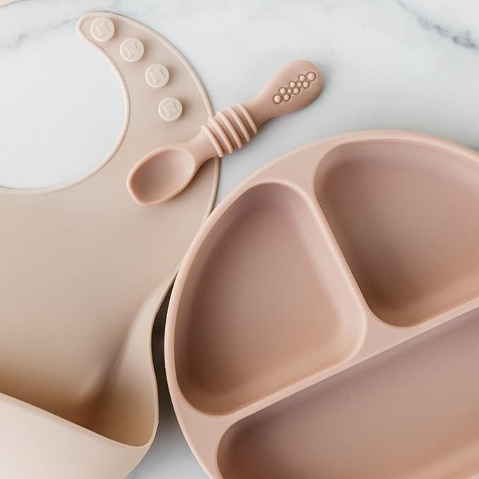 Simka Rose Silicone Baby Spoons Self Feeding 6 Months - First Stage Infant Spoons for Babies & Toddlers- Baby Led Weaning Spoons Set of 6- Easy on Gums Food Training Utensils Dishwasher Microwave Safe