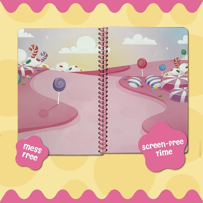 Stick4Ever Jelly Sticker Book - for Kids - Waterproof, Easy to Clean Jelly Stickers for Kids - Reusable Sticker Book for Toddlers with 50 Pc of Reusable Stickers (Wonderland)