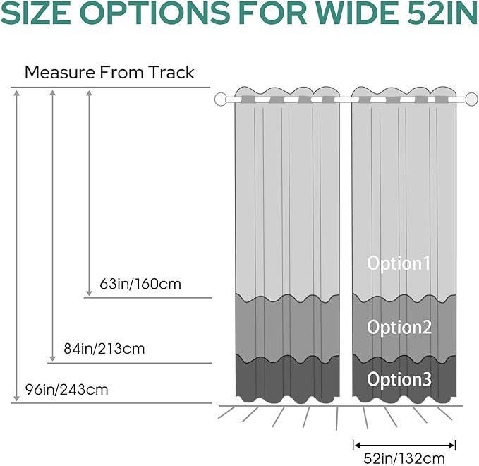 HOMEIDEAS Yellow Ombre Blackout Curtains 52 X 63 Inch Length Gradient Room Darkening Thermal Insulated Energy Saving Grommet 2 Panels Window Drapes for Living Room, Bedroom