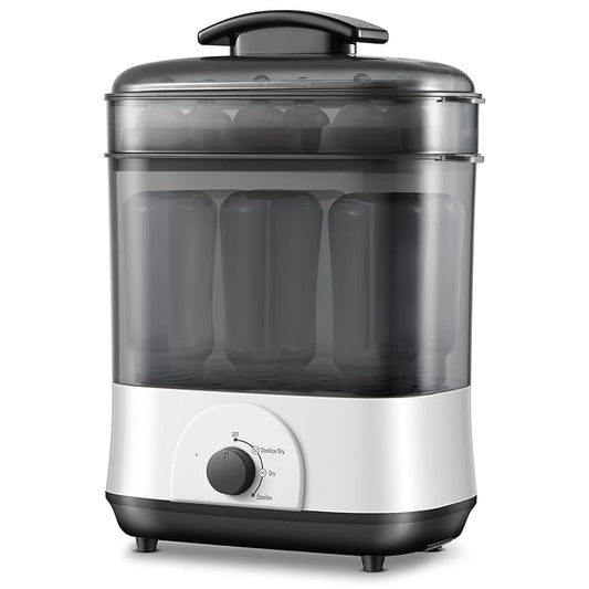 Baby Bottle Steamer, 3-in-1 Bottle Steamer and Dryer, Easy One-Dial Control Electric Steam Bottle Dryer for Baby Bottles, Baby Stuffs & Breast Pump Accessories