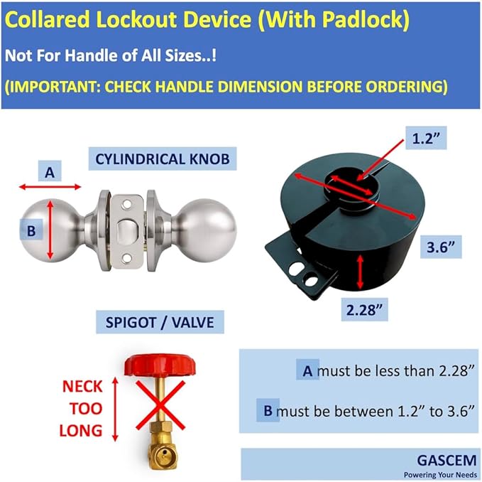 Door Knob Lockout Device. (Matt Black, 1 Padlock Included). Door Handle Lock - Prevents Doorknobs from Turning and Access to Keyhole. Childproof Door Knob Cover.