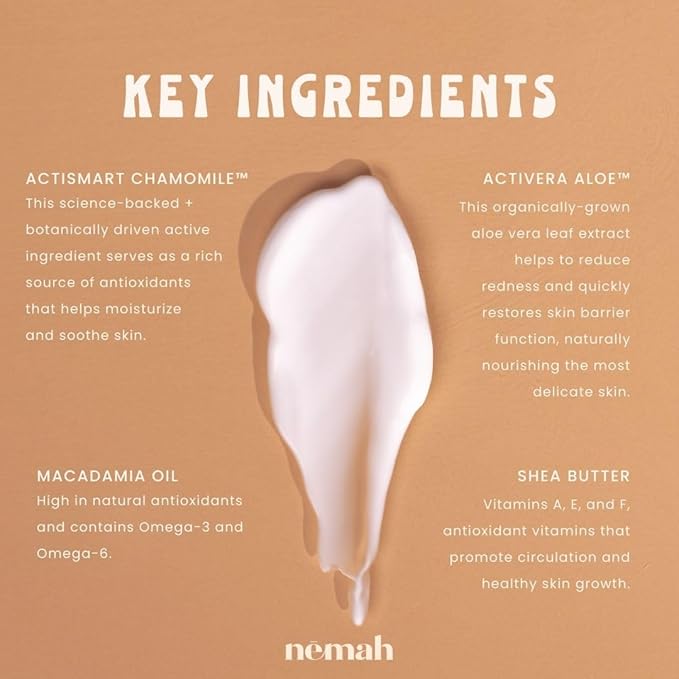 Nemah - Soothing Baby Lotion - Organic Baby Lotion for Sensitive Skin with Actismart Chamomile, Jojoba Oil, & Activera Aloe Vera - Vegan & Cruelty-Free - 9.8 fl. oz.