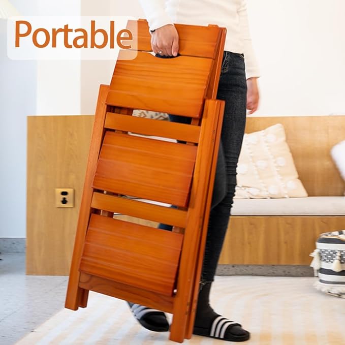 Wooden Step Stool for Adults/Folding stools Wood Step Ladder/Lightweight Step Stool/Folding Step Stool, Portable Ladder, Anti-Slip Ladder,high Chair,Step Chair