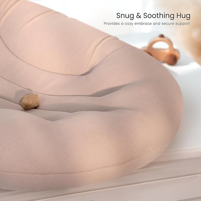Baby Lounger for Newborn: Portable & Lightweight Pillow for Tummy Time Playtime & Diaper Changes - Skin-Friendly & Breathable for 0-12 Month Supervised Use