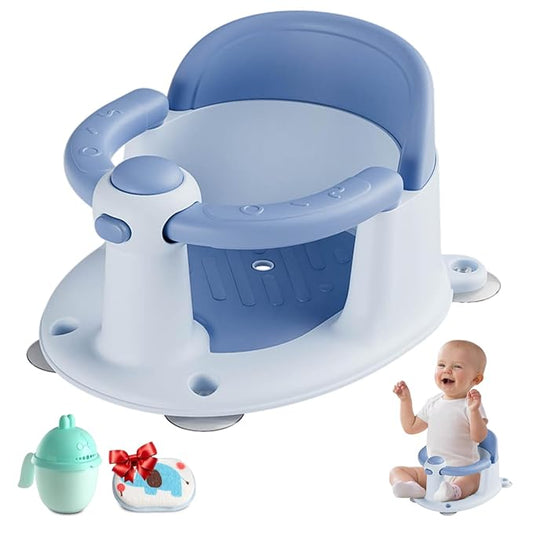 Baby Bath Seat, Baby Bath Seat for 6 Months & Up, Baby Bathtub Seat with Secure Suction Cups, Non-Slip Infant Bath Seat,Blue
