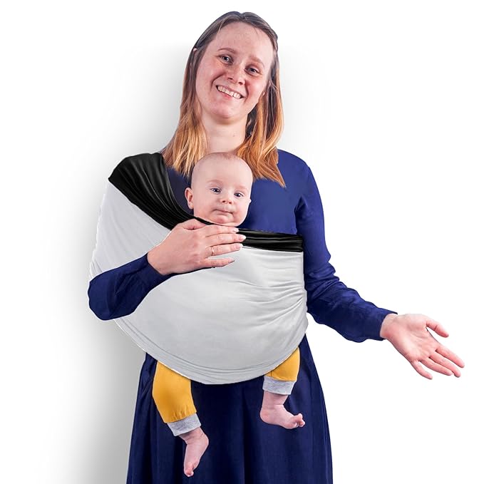 TKKOK Baby Wrap Carrier, Unisex Baby Carrier, Lightweight & Ultra Soft, Easy to Wear Baby Wrap, Perfect for Newborn Toddlers