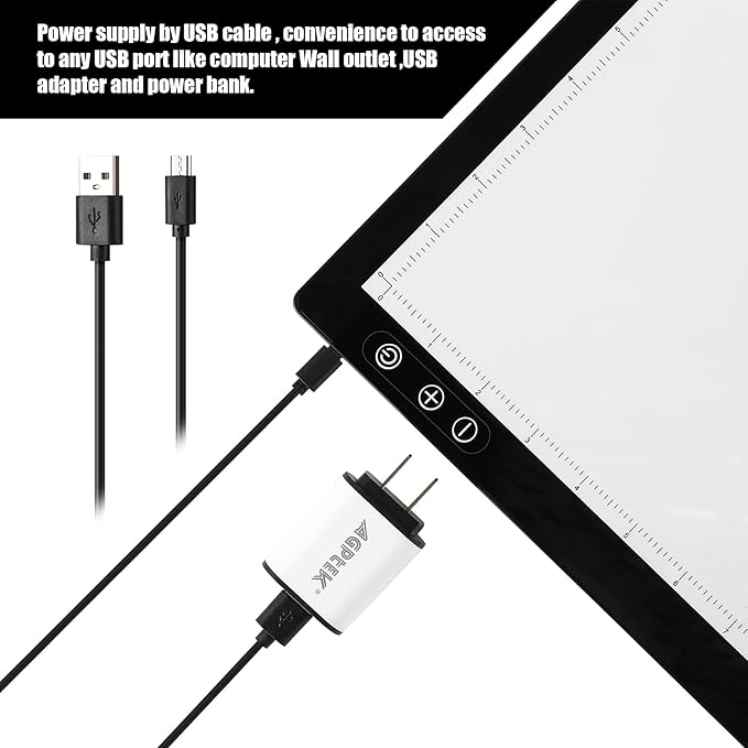 A3 Magnetic Light Pad for Diamond Painting, Physical Buttons Control Ultra-Thin Light Box Artcraft Tracing Light Board for 5D Diamond Painting Tatoo Pad Animation,Sketching, Designing, Stencilling