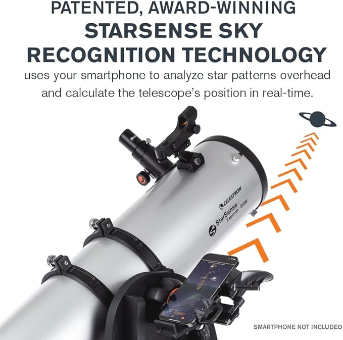 Celestron StarSense Explorer 150AZ App-Enabled Telescope – 150mm Tabletop Dobsonian with Smartphone Dock & StarSense App – iPhone & Android Compatible – Easy-to-Use for Beginners