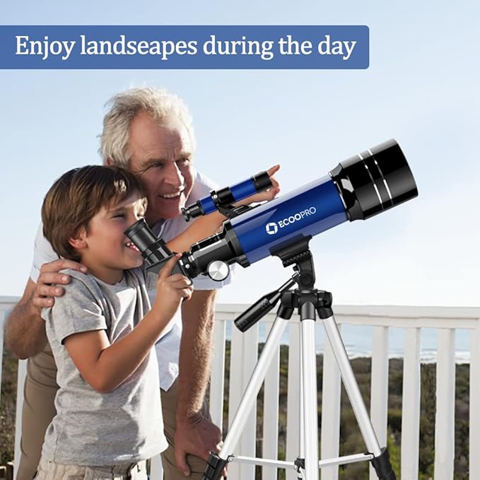 Telescope for Kids & Adults, 70mm Aperture 360mm Refractor (15X-150X) Telescope for Astronomy Beginners, Portable Travel Telescopes with Phone Adapter & 2 Eyepieces