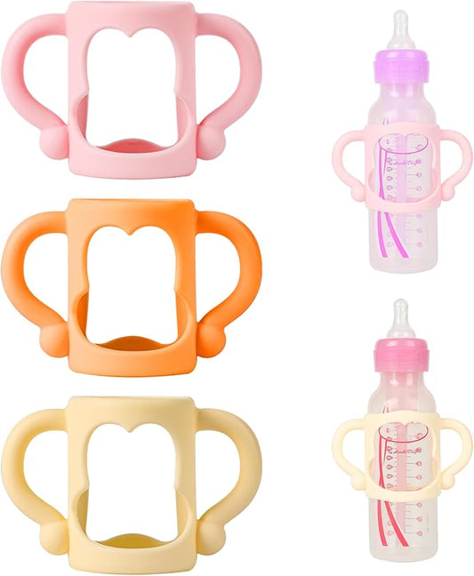 RTMOK Bottle Handles for Dr. Brown's Narrow Baby, Wide-Neck, Removable Easy-Grip Transitional Sippy Cup Handles, 100% Silicone-BPA-Free Material, 4m+