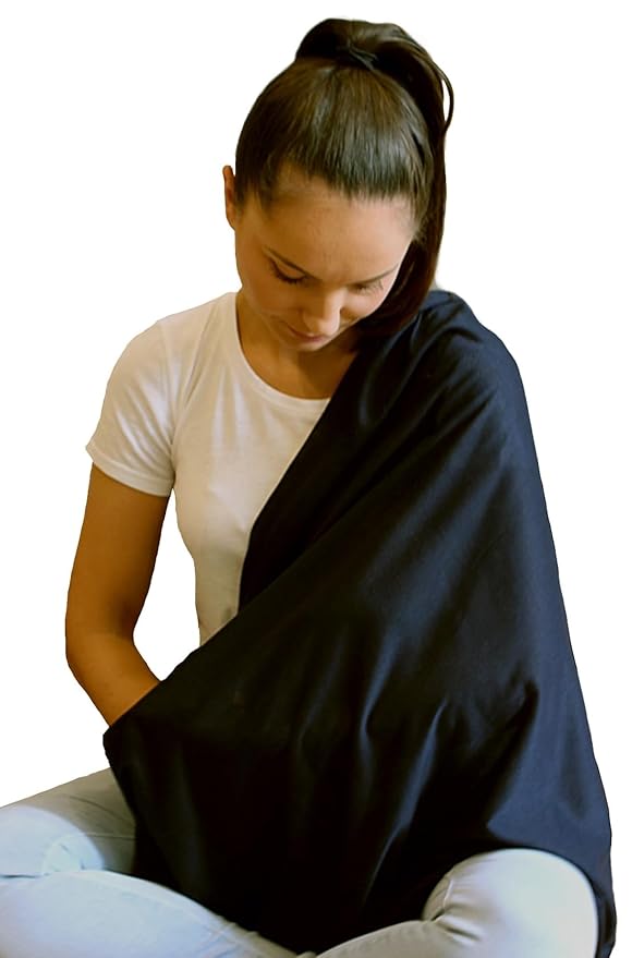 LK Baby Infinity Nursing Scarf Breastfeeding Cover Ultra Soft Premium Jersey Polyester- 100% AZO free and Safe for Baby (Black)