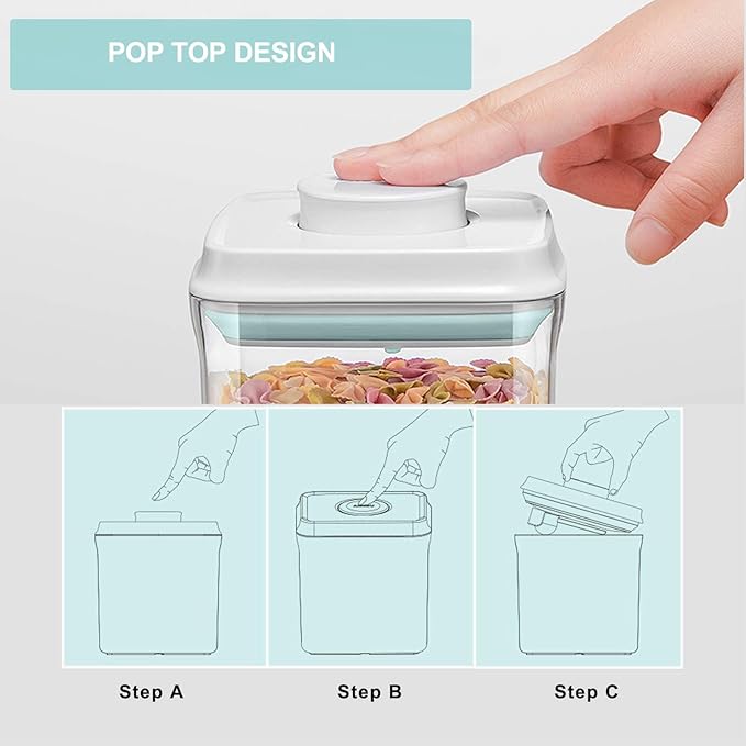 Airtight Food Storage Container - 0.52qt / 520ml Mini Rectangle Pop Containers With Lids, Bpa Free Stackable Container Snacks Candy Salt Herbs Spices