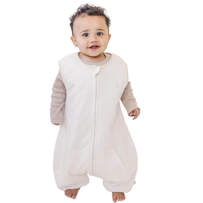 Tealbee Dreamsuit: Toddler Sleep Sack with Feet 3T 4T - 1.2 TOG All Season Baby Wearable Blanket for Walkers - Rayon made from Bamboo, Organic Cotton Sleep Bag - Undyed