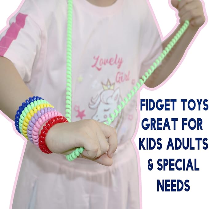 Sensory Chew Toys for Autistic Children, 12 Pack Stretch Chewing Necklaces Bracelets for Kids with Autism ADHD SPD, Stretch Stings Fidget Toys for Kids Toddlers Reduce Biting Stress and Anxiety