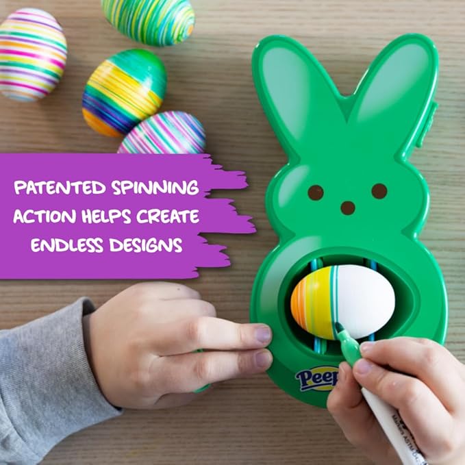 The Eggmazing Egg Decorator - Peeps Bunny - Arts and Craft Set Includes 6 Colorful Quick Drying, Non-Toxic Markers - Green - Packaging May Vary