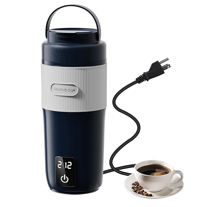 Portable Bottle Warmer for Travel, 13.5oz Personal Bottle Warmer with 4 Temperature Settings, Leak-Proof Design Small Bottle Warmer for Water, 110V-120V Plug in